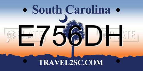 E756DH South Carolina License Plate