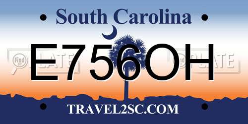 E756OH South Carolina License Plate