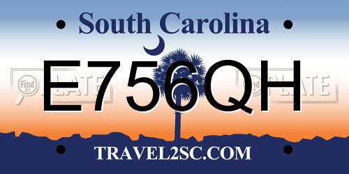E756QH South Carolina License Plate