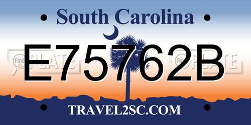 E75762B South Carolina License Plate