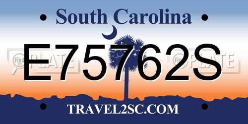 E75762S South Carolina License Plate