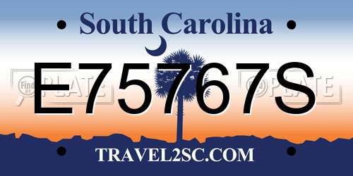 E75767S South Carolina License Plate
