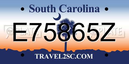E75865Z South Carolina License Plate
