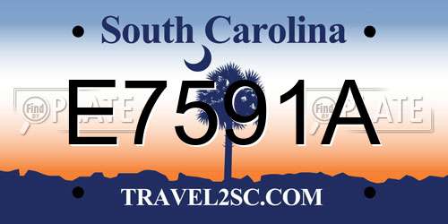 E7591A South Carolina License Plate