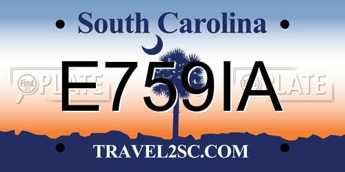 E759IA South Carolina License Plate