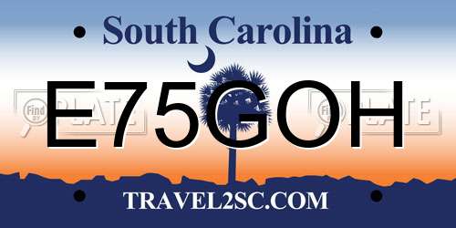 E75GOH South Carolina License Plate