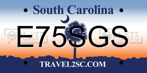 E75SGS South Carolina License Plate