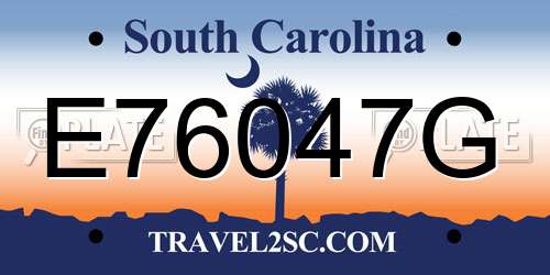 E76047G South Carolina License Plate