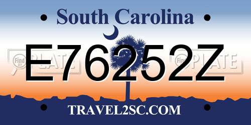 E76252Z South Carolina License Plate