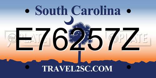 E76257Z South Carolina License Plate