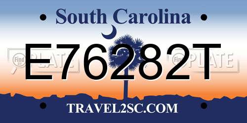 E76282T South Carolina License Plate