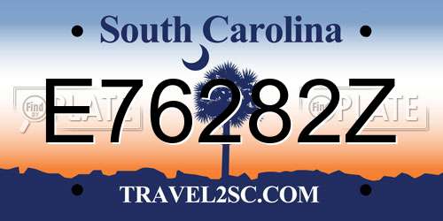 E76282Z South Carolina License Plate
