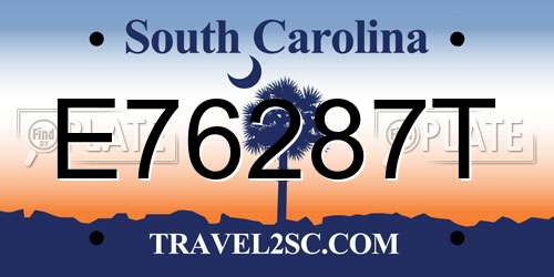E76287T South Carolina License Plate