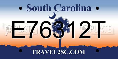E76312T South Carolina License Plate