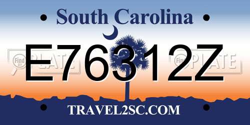 E76312Z South Carolina License Plate
