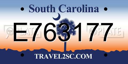 E763177 South Carolina License Plate