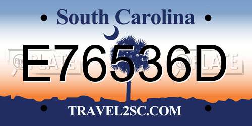 E76536D South Carolina License Plate