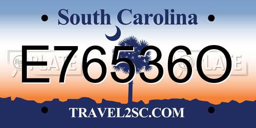 E76536O South Carolina License Plate