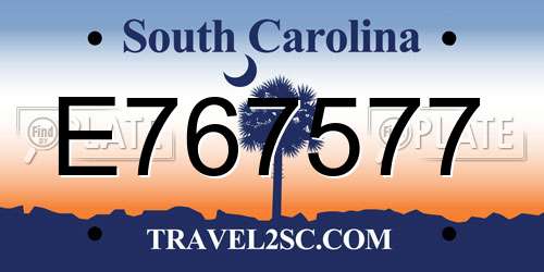 E767577 South Carolina License Plate