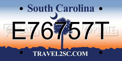 E76757T South Carolina License Plate