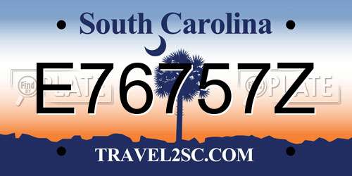 E76757Z South Carolina License Plate
