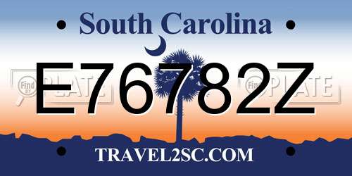 E76782Z South Carolina License Plate
