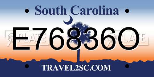 E76836O South Carolina License Plate