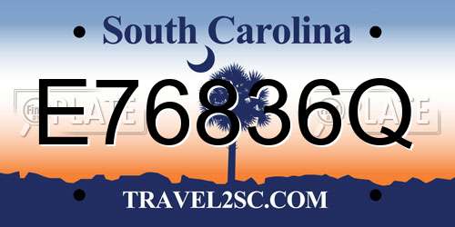 E76836Q South Carolina License Plate
