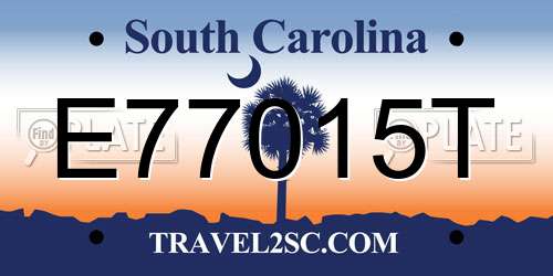 E77015T South Carolina License Plate
