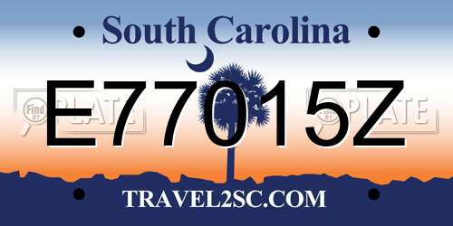 E77015Z South Carolina License Plate