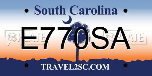 E770SA South Carolina License Plate