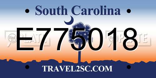 E775018 South Carolina License Plate