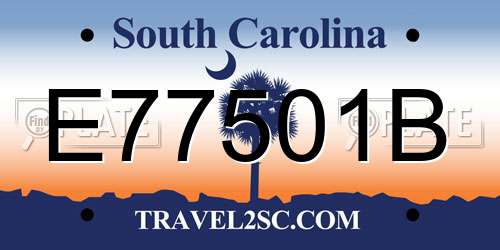 E77501B South Carolina License Plate