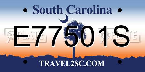 E77501S South Carolina License Plate