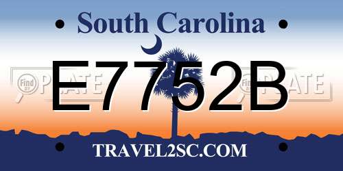 E7752B South Carolina License Plate