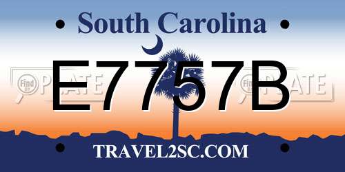 E7757B South Carolina License Plate