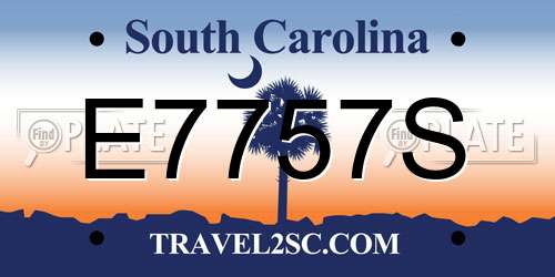 E7757S South Carolina License Plate
