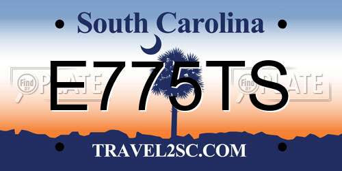 E775TS South Carolina License Plate