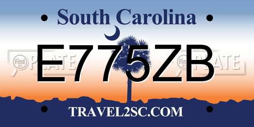 E775ZB South Carolina License Plate