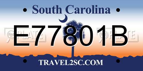 E77801B South Carolina License Plate