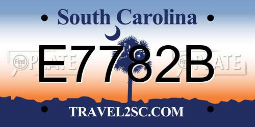 E7782B South Carolina License Plate