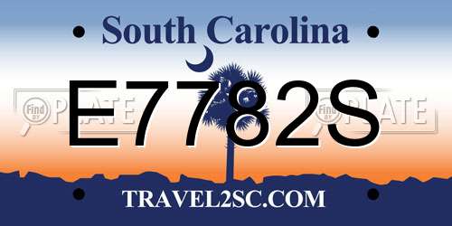 E7782S South Carolina License Plate