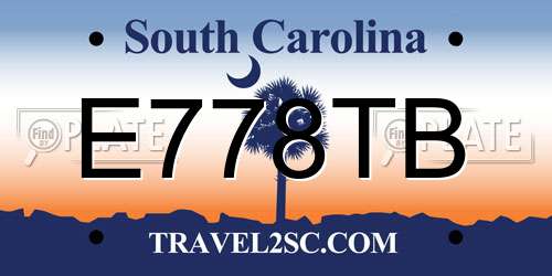 E778TB South Carolina License Plate