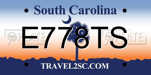 E778TS South Carolina License Plate
