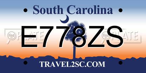 E778ZS South Carolina License Plate