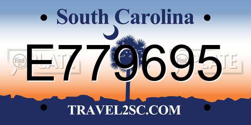 E779695 South Carolina License Plate
