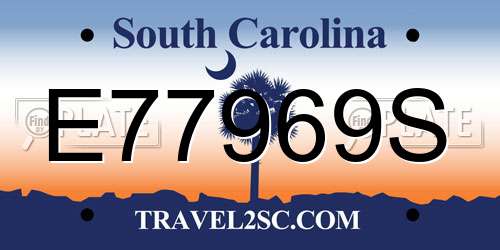 E77969S South Carolina License Plate