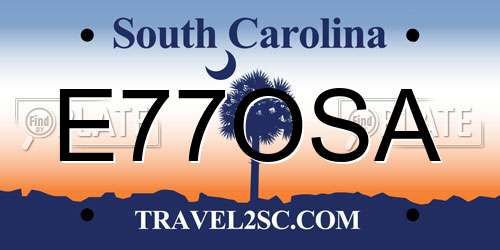 E77OSA South Carolina License Plate