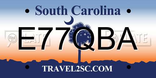 E77QBA South Carolina License Plate