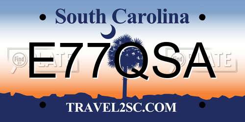 E77QSA South Carolina License Plate